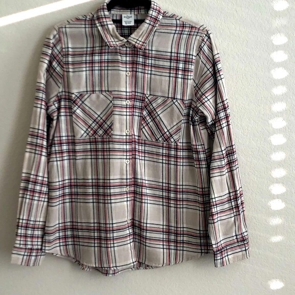 Destined Tilly’s Plaid Boyfriend Button Up Shirt Large - Picture 5 of 6
